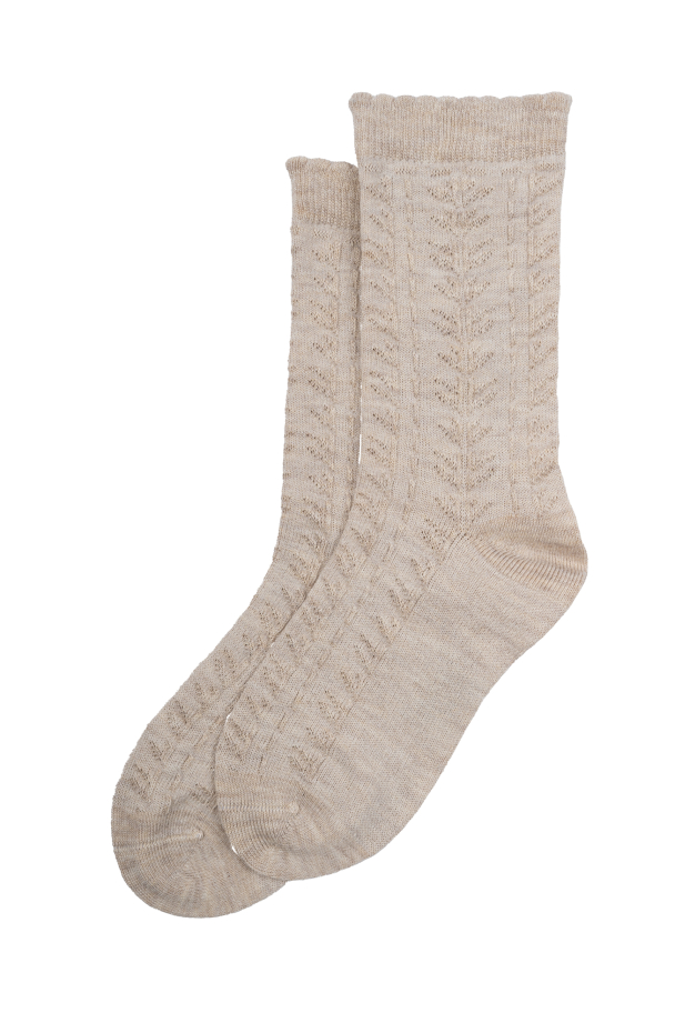 Bamboo Socks Pattern - Off White Melange