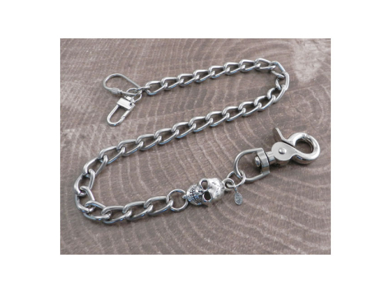  Wallet Chain with Skull Link 16"