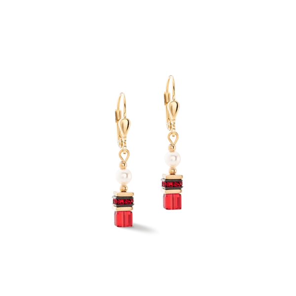 Earrings Sparkling Princess Gold & Red