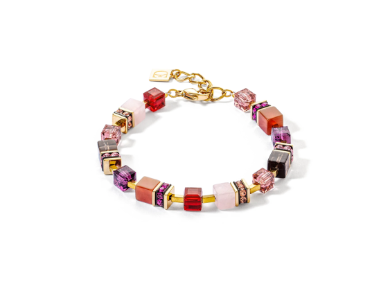 GeoCUBE Bracelet Precious Statement Gold & Red