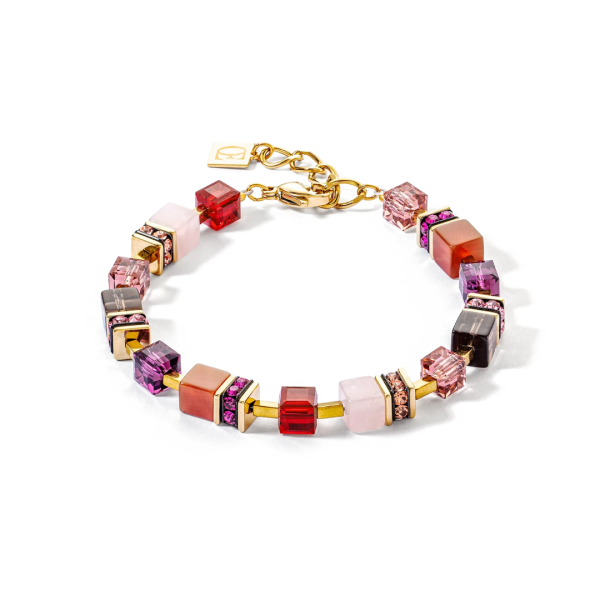 GeoCUBE Bracelet Precious Statement Gold & Red