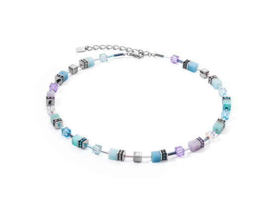 GEOCUBE Necklace Iconic Aqua & Lilac