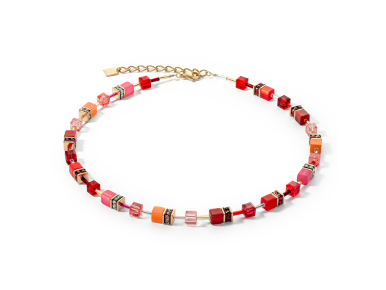 GEOCUBE Necklace Iconic Gold & Red