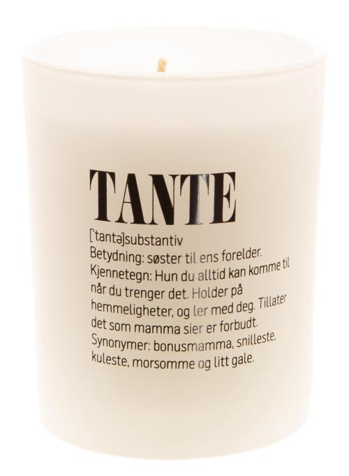 Duftlys matt hvit glass  Tante