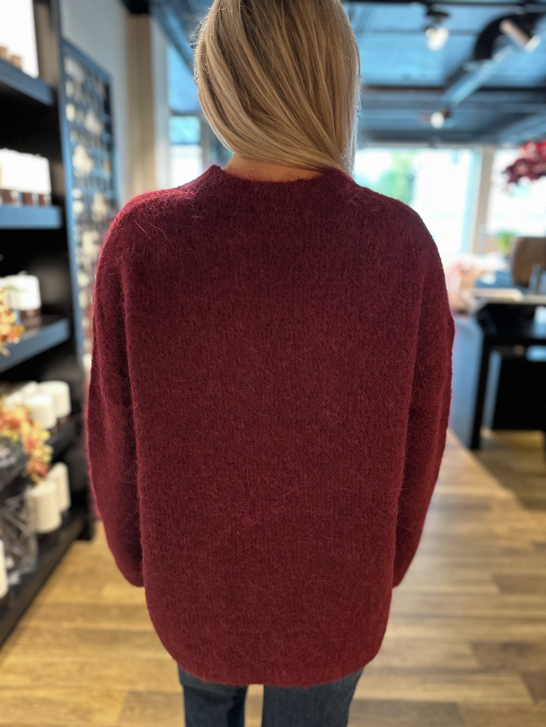 Gabriella Knit New O-Neck - Fig Melange - Image 2