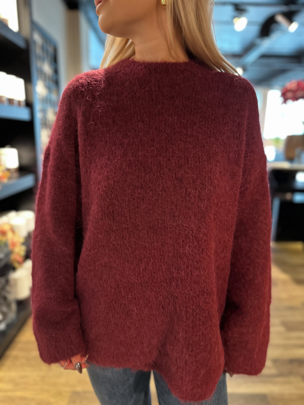 Gabriella Knit New O-Neck - Fig Melange - Image 1