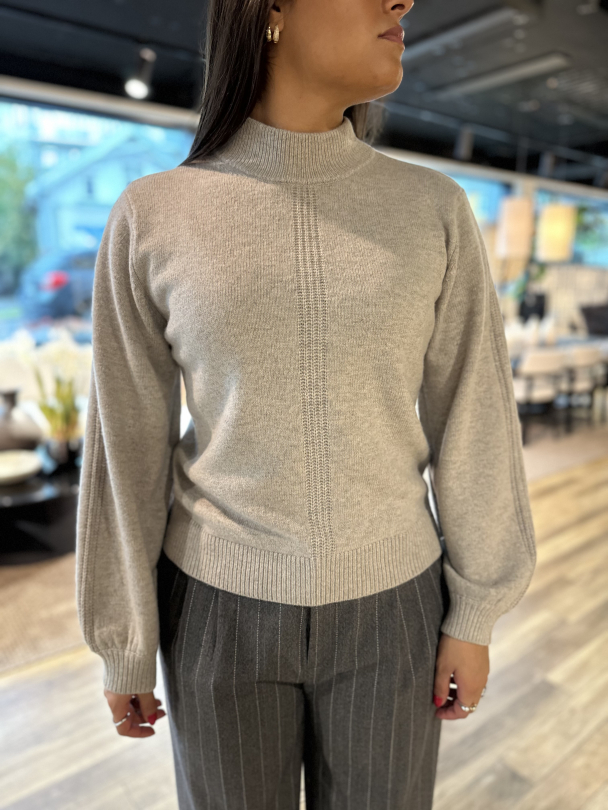 Nica High Neck Knit - Oatmeal  - Image 1
