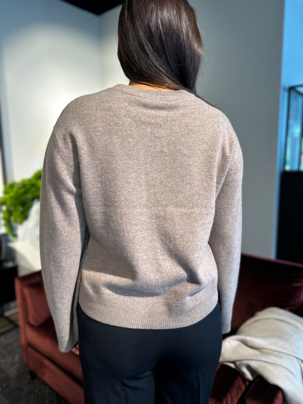 Anni Knit Cardigan - Taupe Grey  - Image 2