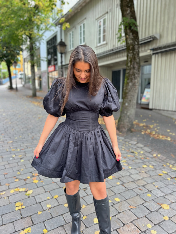Billie Corded Mini Dress - Black - Image 1