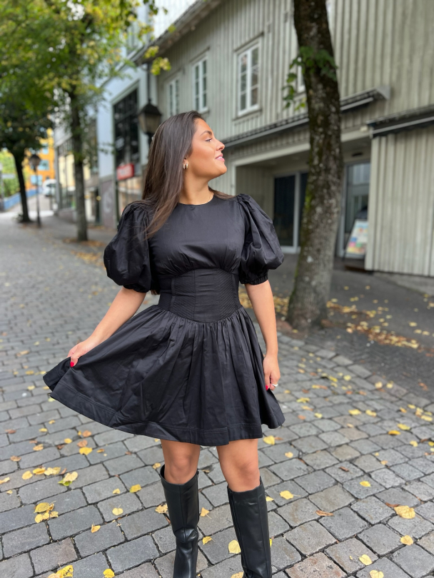 Billie Corded Mini Dress - Black - Image 3