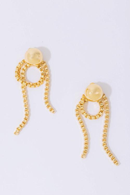 CHAIN LOOP EARRINGS GOLD