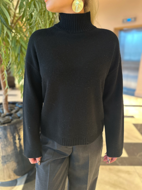 Cille Knit High Neck - Black  - Image 1