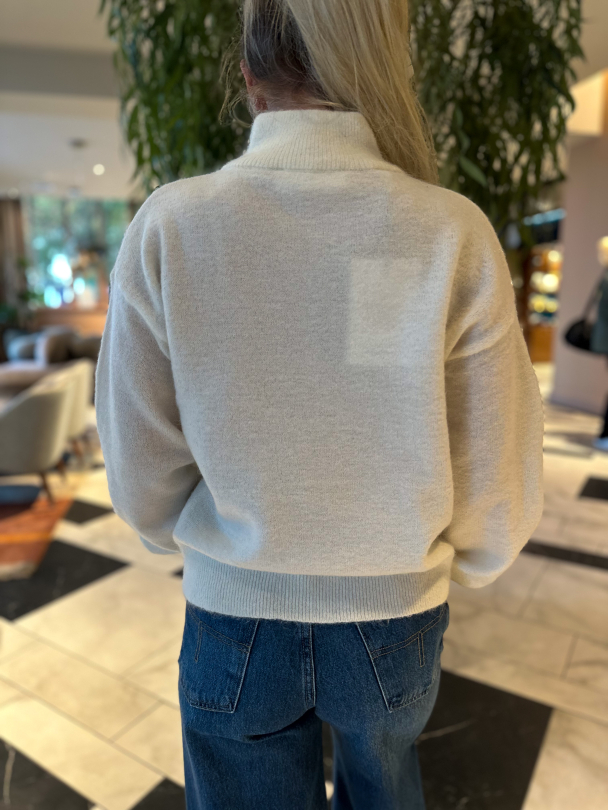 Juliet Half Zip High Neck - Snow White - Image 2