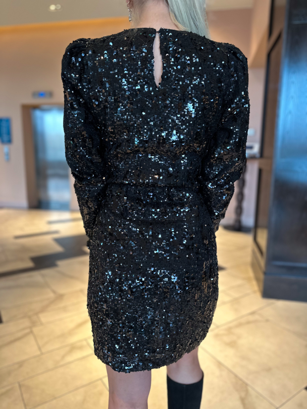 Fari Colyn Short Sequins Dress - Black  - Image 2