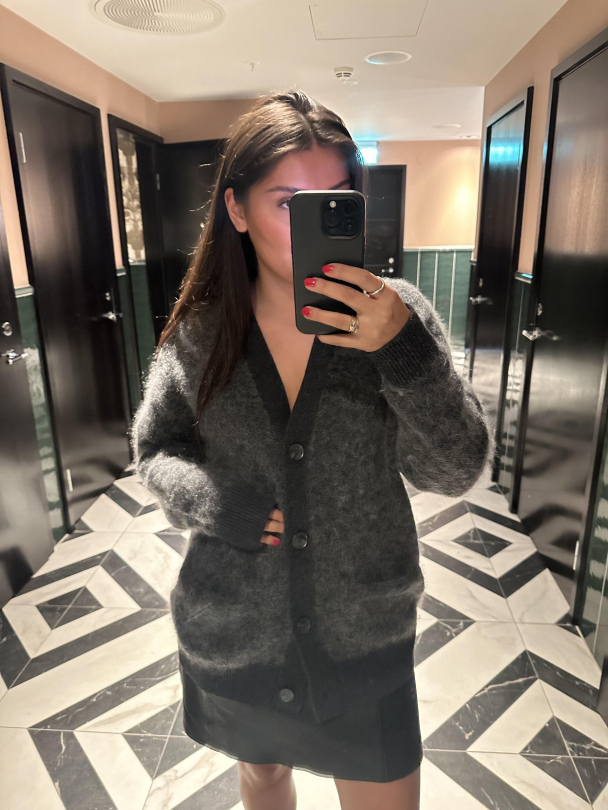 Macia Cardigan -Charcoal Melange - Image 2