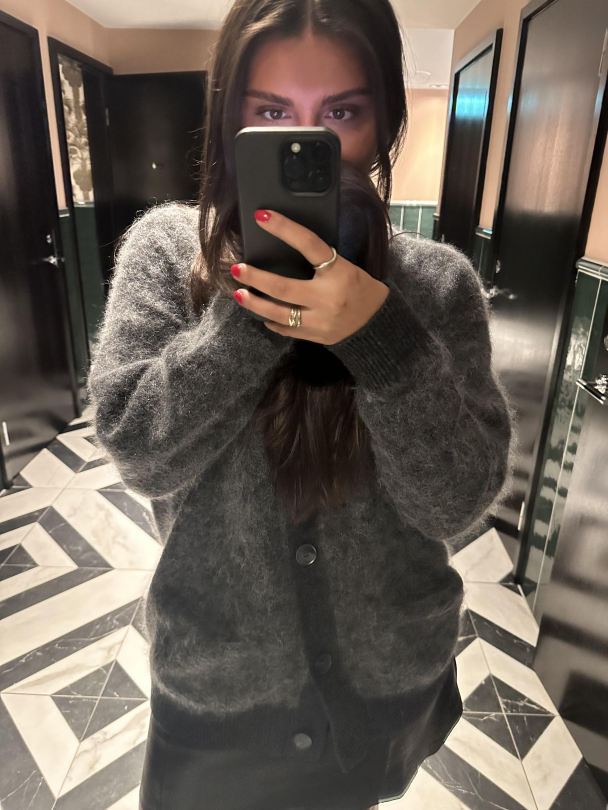 Macia Cardigan -Charcoal Melange - Image 3