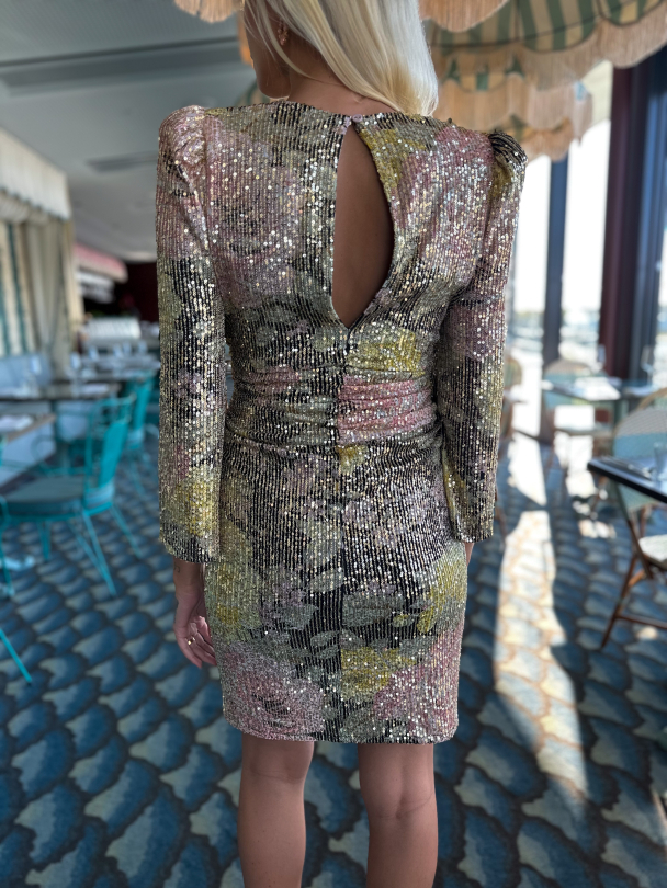Sequins Mini Dress - Evening Roses - Image 2