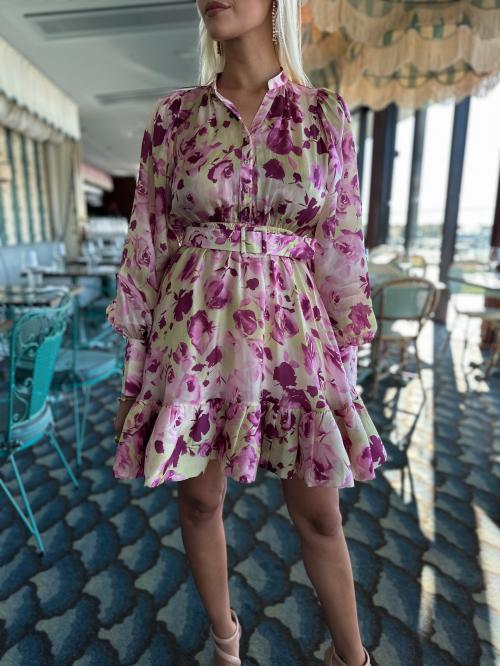Cupro Mini Dress -Rose Bed
