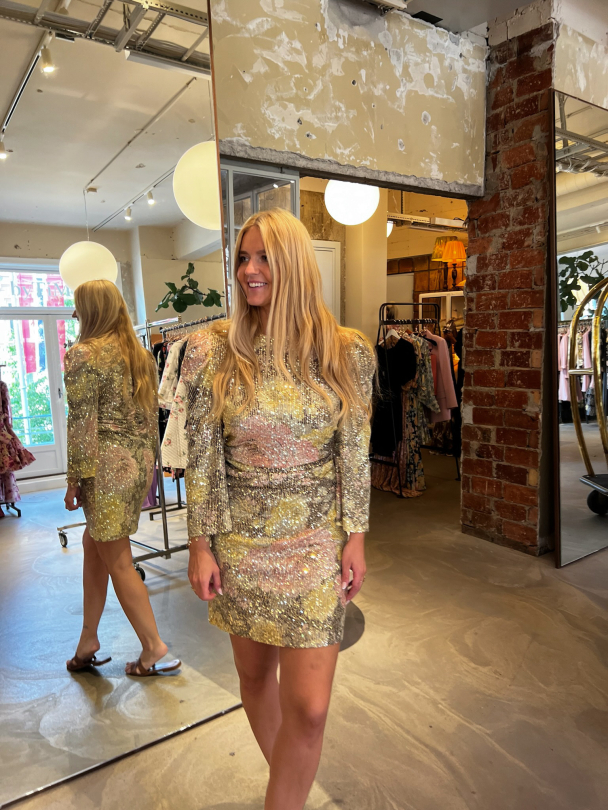 Sequins Mini Dress - Evening Roses - Image 4