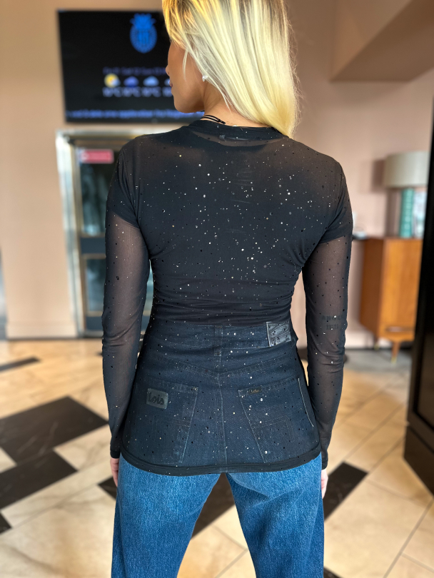 Silke Foil Blouse - Black - Image 3
