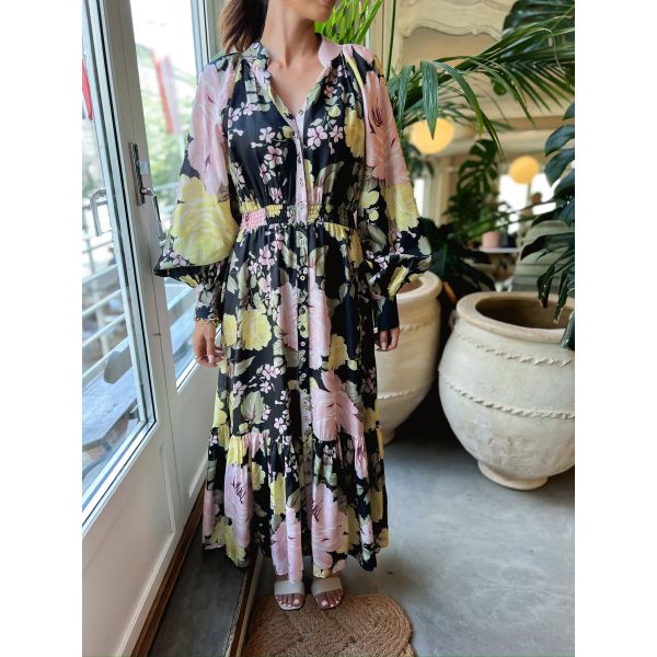 Viscose Maxi Dress - Evening Bouquet 