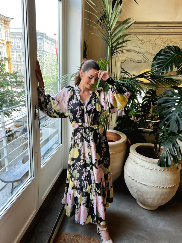 Viscose Maxi Dress - Evening Bouquet  - Image 3