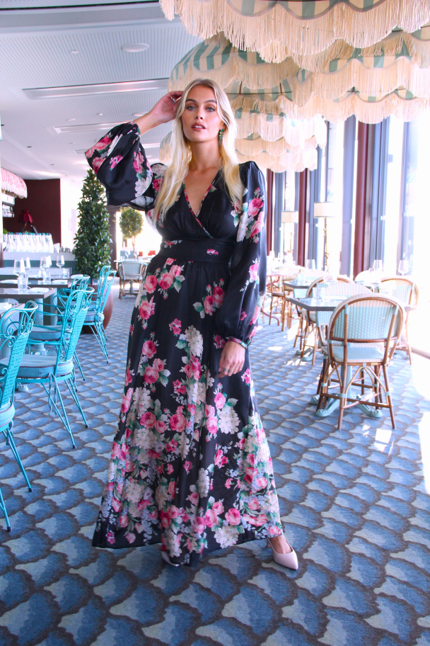 Cupro Rouching Gown - Flower Market - Image 6