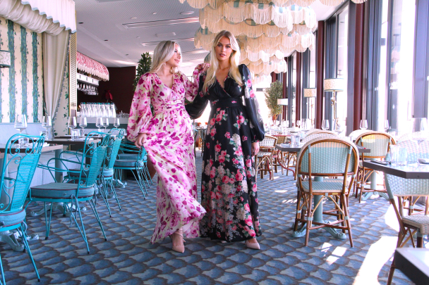 Cupro Rouching Gown - Flower Market - Image 7