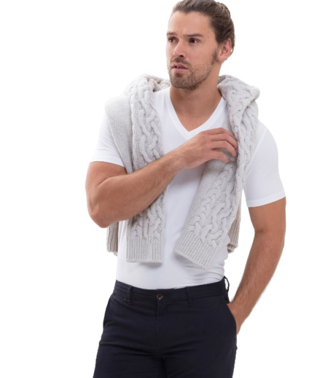 Hybrid t-shirt, v-hals, sort - Image 1