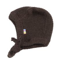 Hjelmlue Ull Rib - Mørk Brun