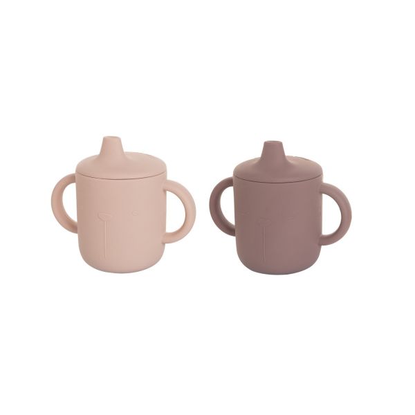 the cotton cloud | Sippy Cup Set Lili the Bear - Plum/Blush