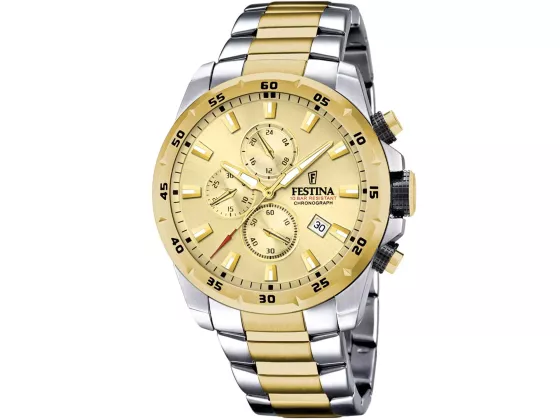 Festina 100m, chrono bic - Gull skive