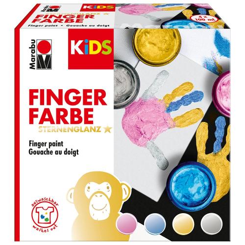 Marabu KIDS Finger Paint Set – 4x100ml Starlight