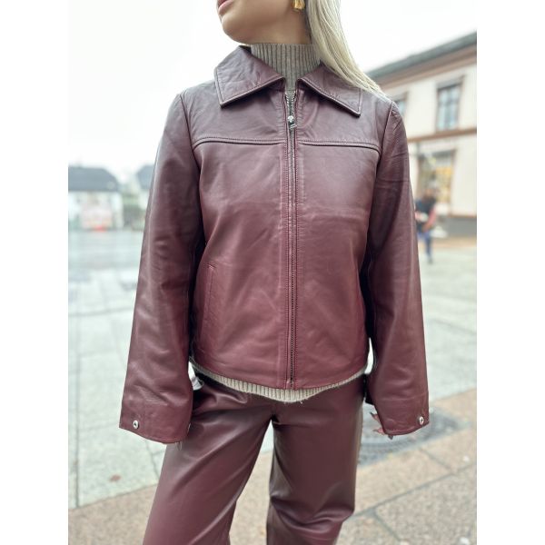 Bea Leather Jacket - Zinfandel 