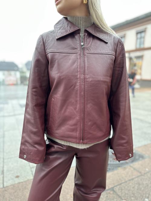 Bea Leather Jacket - Zinfandel 