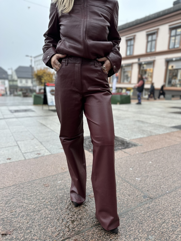 Bea Leather Pant - Zinfandel  - Image 1