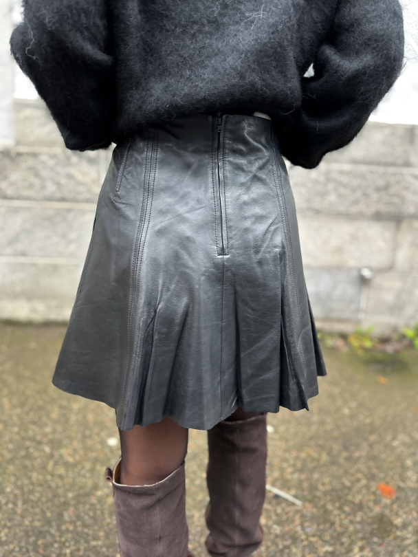 Imla Leather Skirt - Black  - Image 6
