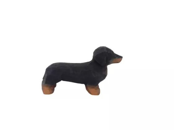 Hund, Dachshund - dyrefigur i tre