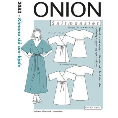 Onion 2083- Kimono, slå om- kjole XS-XL