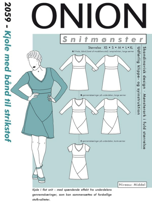 Onion 2059- Kjole med bånd str XS- XL - Image 1