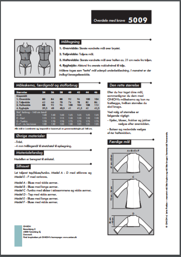 Onion 5009- Overdel med krage str 34- 46 - Image 2