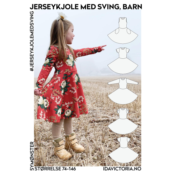 Jerseykjole med sving,barn - Image 1