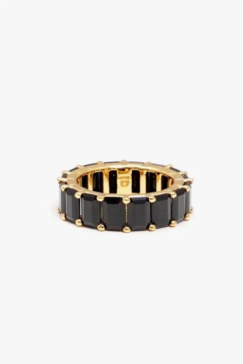 Chunky Colorful Ring Black Gold