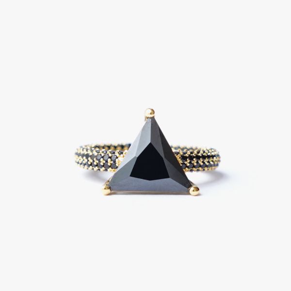 Mega Triangle Ring - Black Gold 