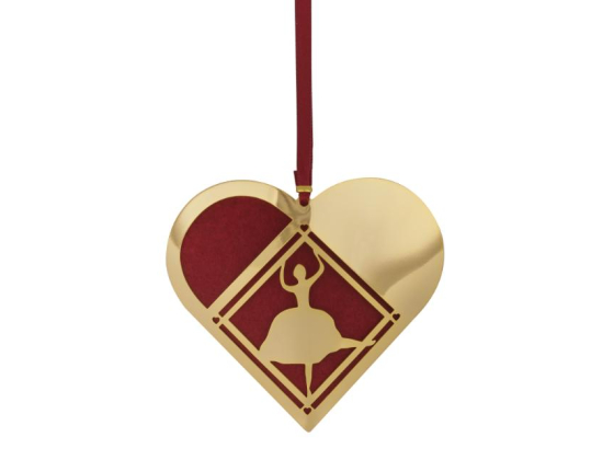 Julehjerte 8cm - Ballerina (Forgylt)