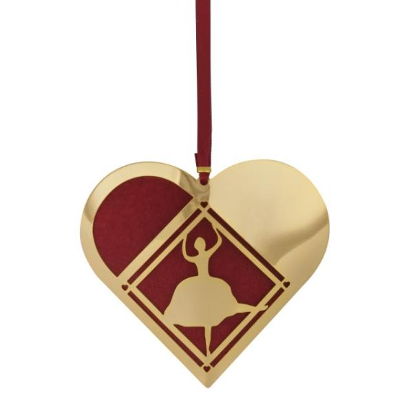 Julehjerte 8cm - Ballerina (Forgylt)