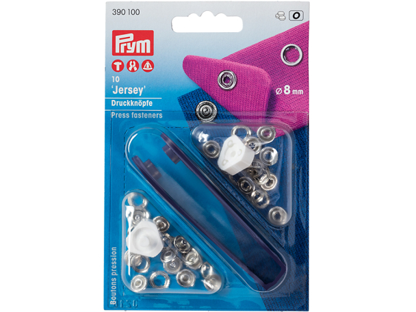 Prym Trykknapper Jersey 8mm – 10stk – Sølv - Image 1