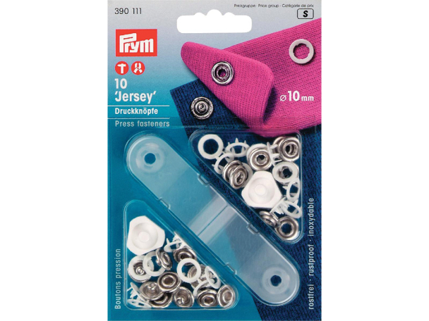 Prym Trykknapper Jersey 10mm 10 stk – Hvit