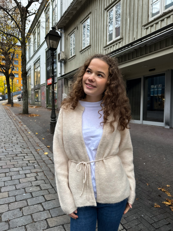 Sia Ras Knit Belt Cardigan - Birch - Image 3
