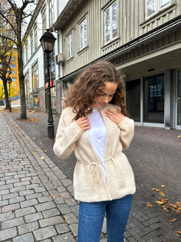 Sia Ras Knit Belt Cardigan - Birch - Image 5